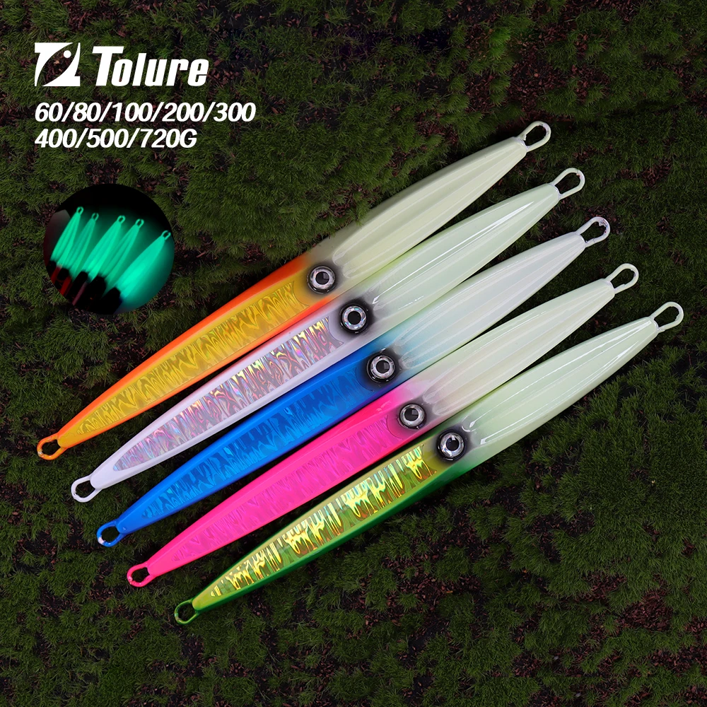 TL 60g80g100g200g300g400g500g720g plantilla de Metal de aguas profundas pesca Jigbait cuchara cebos plantilla señuelo lápiz aparejos de pesca de hundimiento rápido - imagen 3