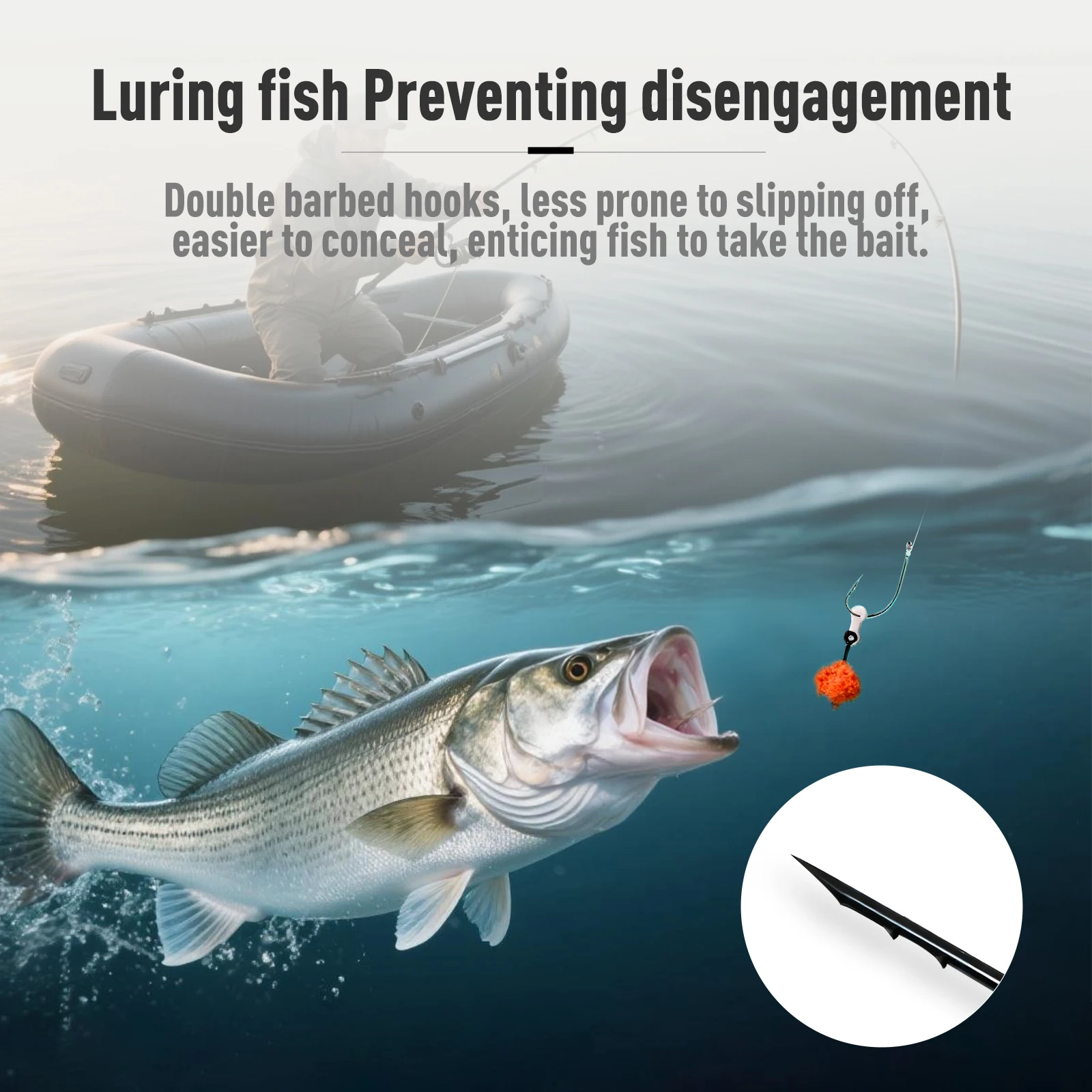 FishTrip-anzuelo de pesca de carpa, 15 Uds., Pin de picadura, gancho de vástago recto con anillo de silicona, soporte para cebo, anzuelo de cebo, accesorios de pesca de carpa - imagen 5