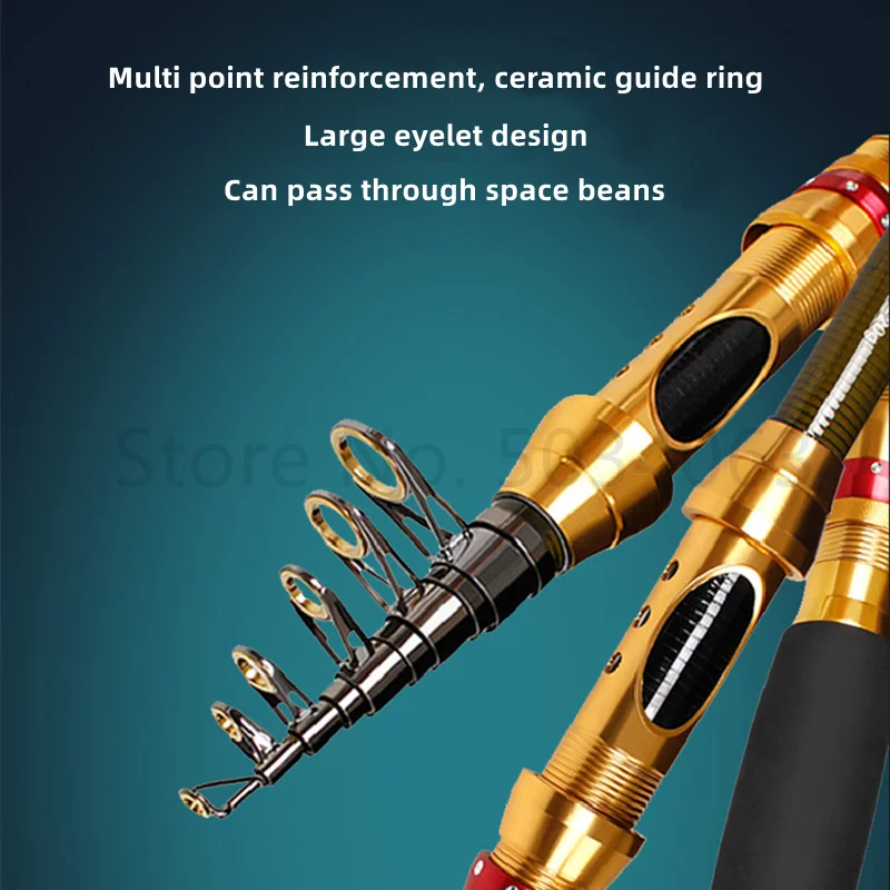 Caña de pescar telescópica de fibra de carbono corta, caña de pescar de mano, ultraligera, herramientas de viaje - imagen 2