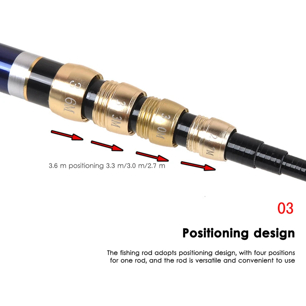 Caña de pescar telescópica ultracorta con longitud de posicionamiento ajustable, alimentador de carbono, poste de corriente dura ligera, 3,6-7,2 M - imagen 4