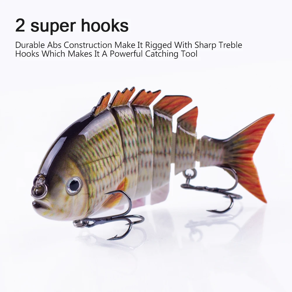 Hanlin-Señuelos de Pesca multiarticulados, cebos duros Crankbait Sunfish, trucha y lubina, 7,5 cm, 14,5g - imagen 4