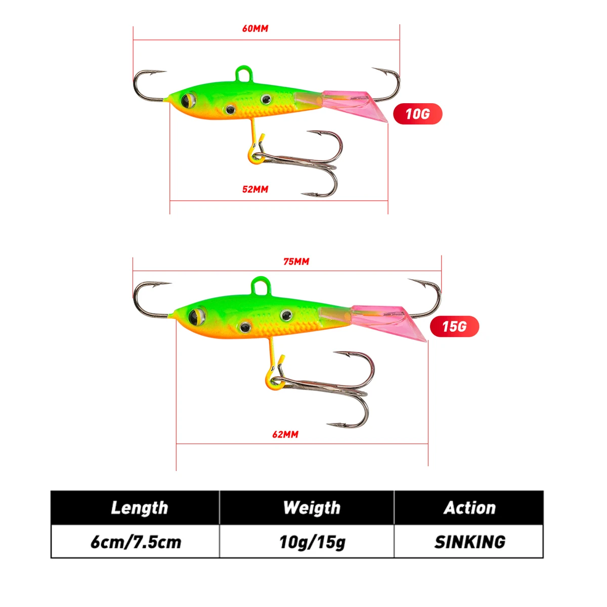 Plantillas de pesca en hielo, 10g, 15g, plantilla equilibrada, plomo, Banlancer de hielo de invierno, señuelo de pesca en hielo arrfital, Swimbait Wobbler Set - imagen 2
