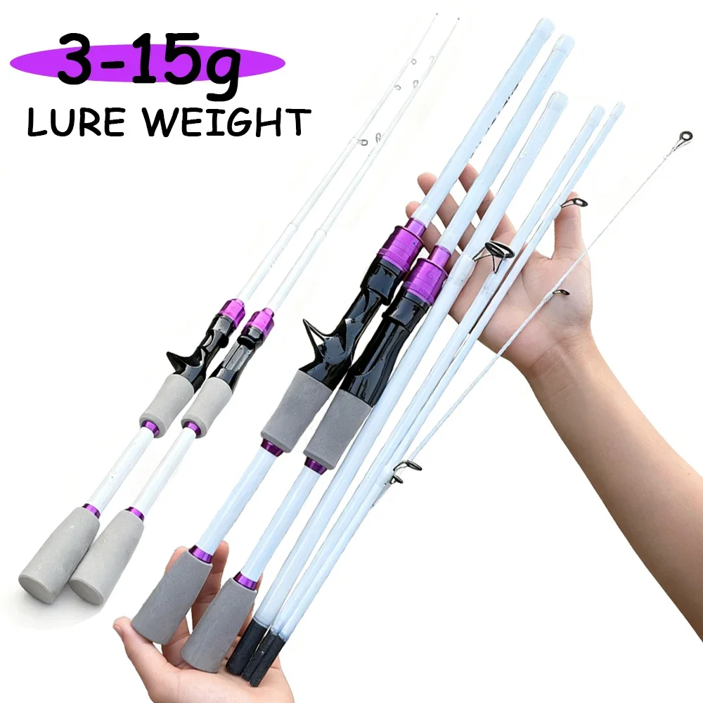Cañas de pescar con señuelo Micro de 1,8/2,1 m, caña de viaje giratoria de carbono para Baitcasting con mango de EVA, señuelo WT 3,5g-15g, pesca de trucha y Lucio - imagen 2