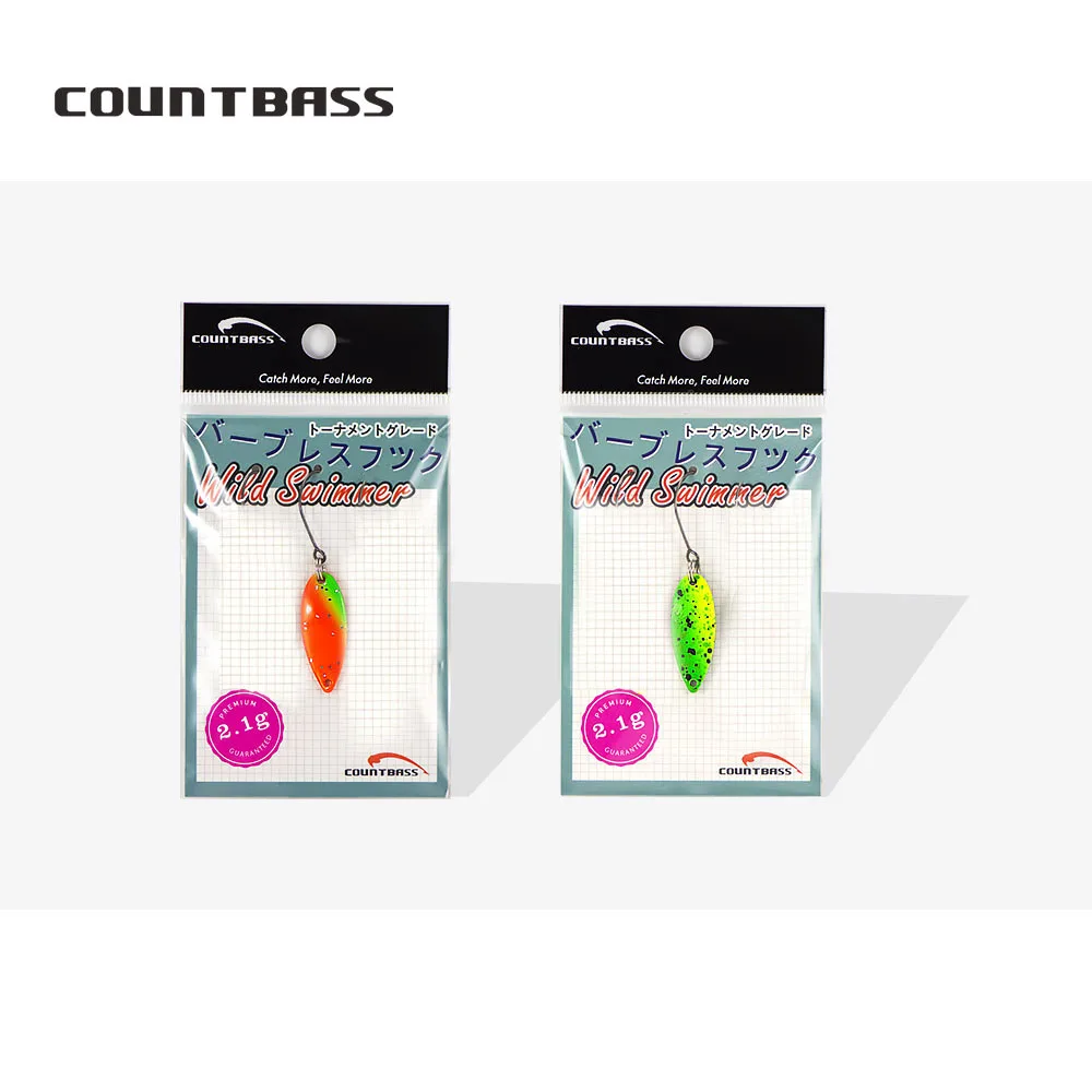 COUNTBASS 6 uds cucharas de pesca de trucha 2,1g 5/64oz señuelo de fundición para salmón Pike Bass cebos de latón de Metal - imagen 5