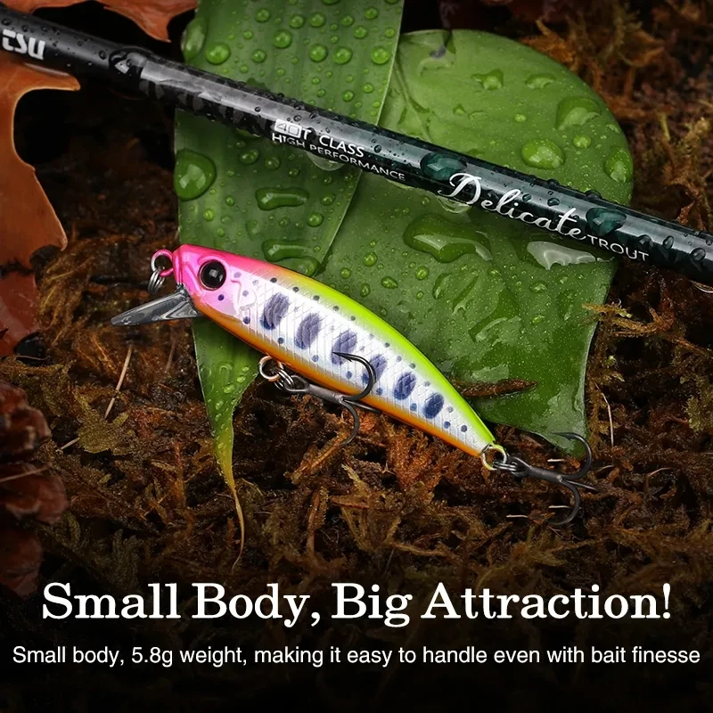 TSURINOYA Intruder 51S hundimiento Minnow señuelo de pesca 51mm 5,8g cebo duro Artificial para trucha Ajing Jerkbait cebos de río