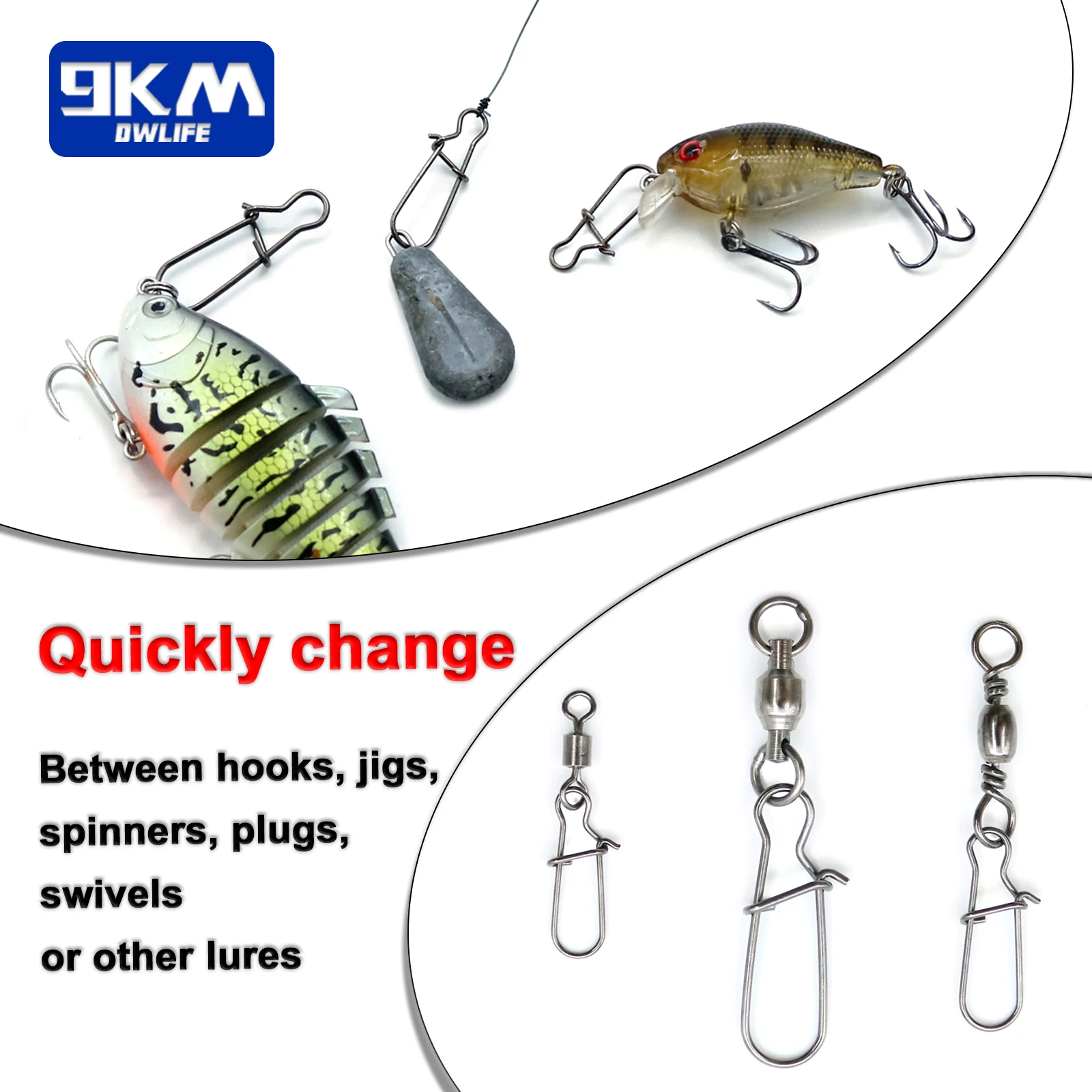 Conectores y broches de pesca inox: clips de bloqueo y giratorios - imagen 5