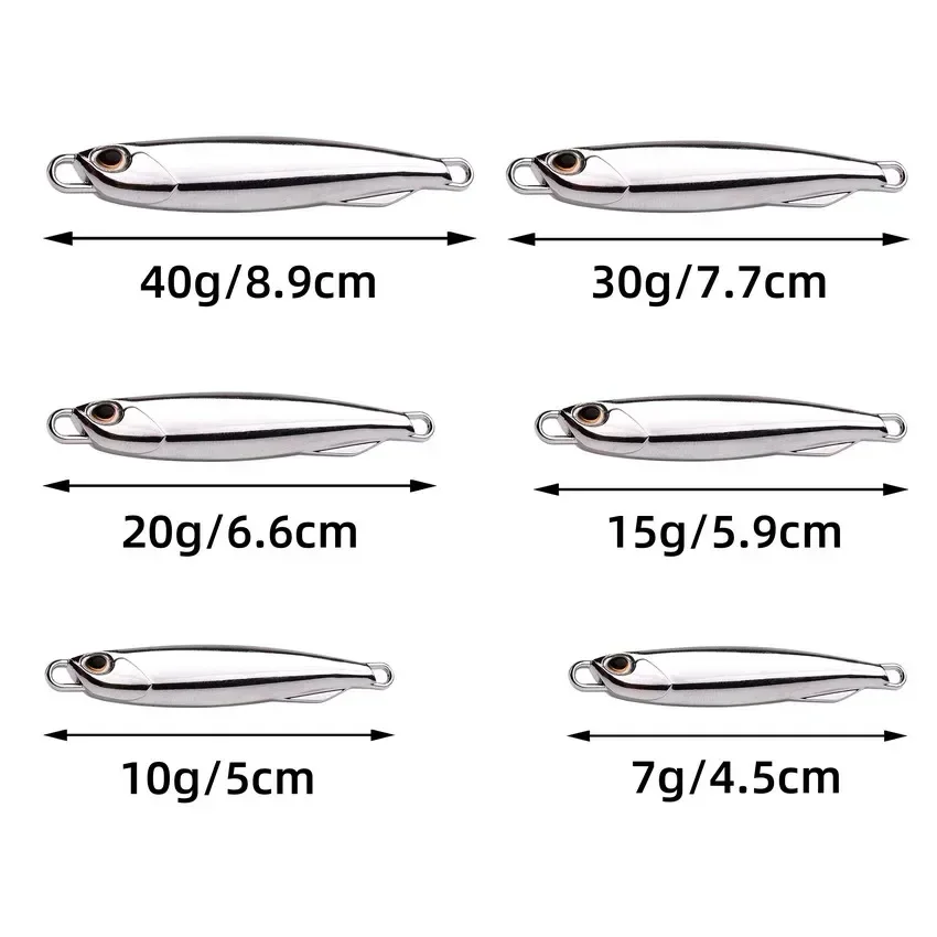 Jigs Metálicos para Pesca en Costa – Acabado Plata - imagen 2