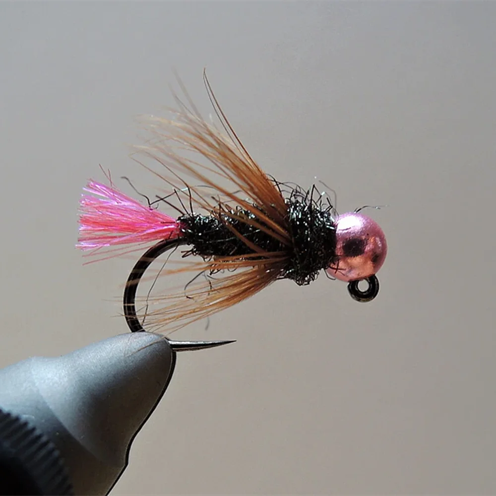 Elite TG-Cuentas ranuradas de color rosa claro metálico para pesca con mosca, plantilla de pesca con mosca de 2,5 ~ 3,8mm, moscas de ninfas, Material DIY, señuelo tipo paleta de trucha - imagen 4
