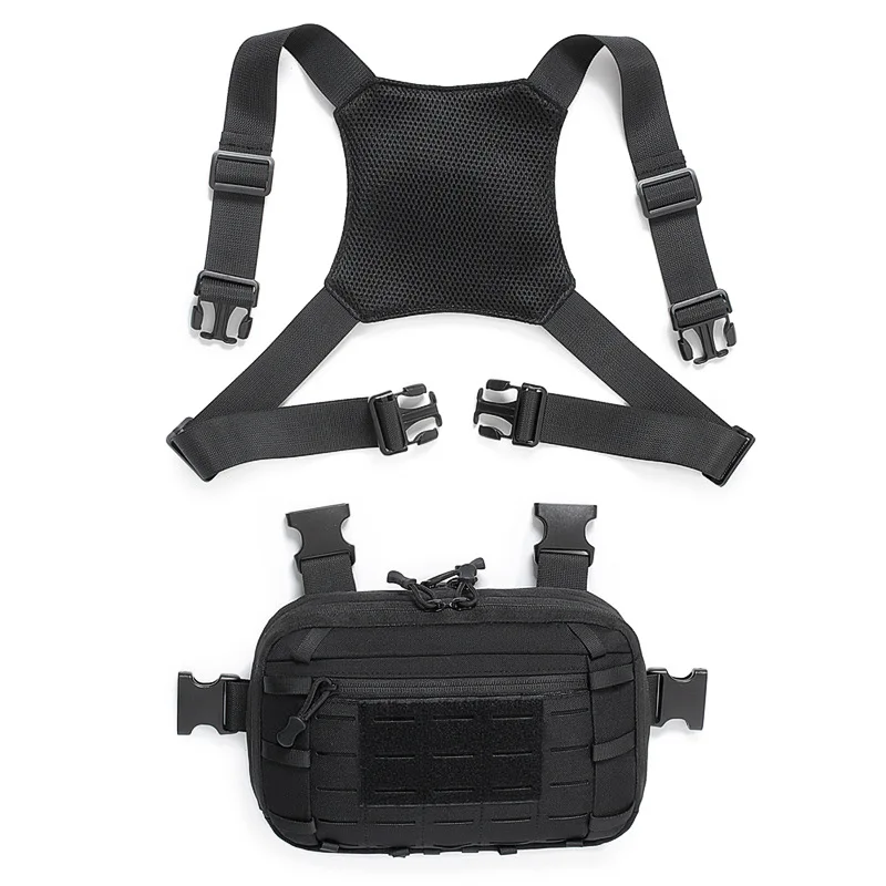 Chaleco táctico de pesca de nailon 1000D, bolsa Molle, botiquín de primeros auxilios para exteriores, senderismo, caza, riñonera, bolsa de pecho, señuelo, mochila divertida - imagen 3