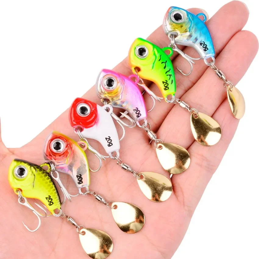 Señuelo de pesca de Metal VIB, anzuelo giratorio de hundimiento, Pin de cuchara, Crankbait, lentejuelas, aparejos de pesca, 6 uds. 5g/10g/14g/19g - imagen 5