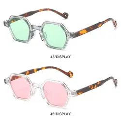 Gafas de sol poligonales cuadradas UV400 vintage con lentes oceánicas