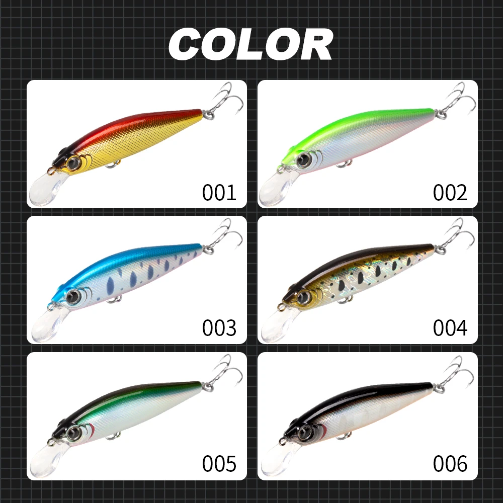 Hunthouse-señuelo de pesca plano, aparejo pececillo de hundimiento lento, 75S, 75mm, 8,5g, Wobbler, cebo duro Artificial, aparejos de pesca de pececillo pequeño - imagen 5