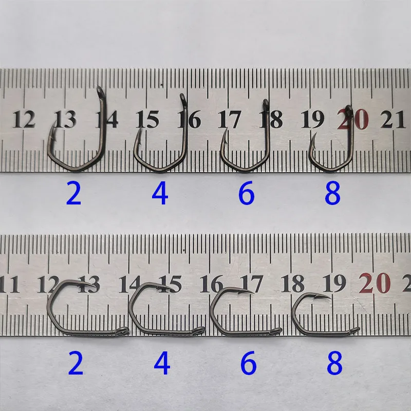 1000 Uds. Anzuelos de púas curvas en V para pesca de carpa de acero rico en carbono anzuelo de bagre 2/4/6/8 #   Equipo de pesca de carpa Accesorios para aparejos Pesca - imagen 3