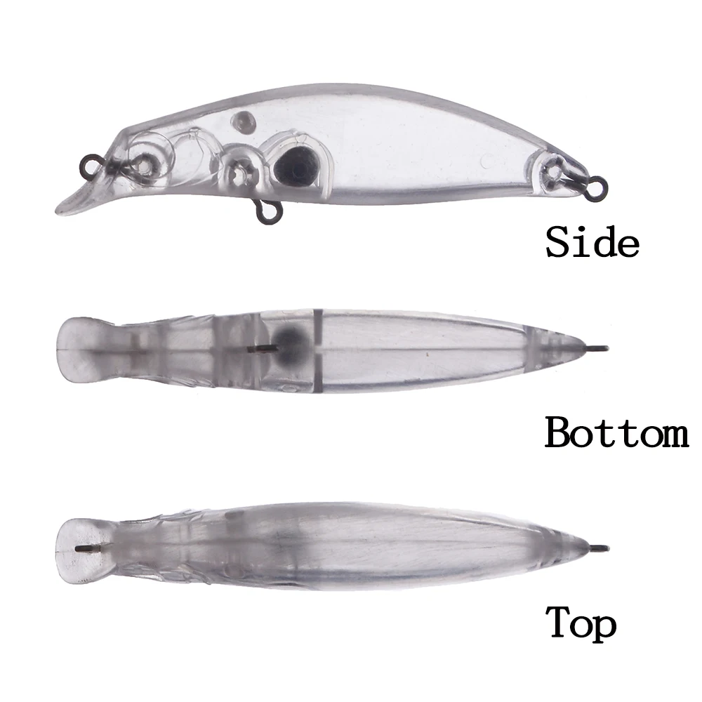 Chan'sHuang 20 piezas cebo en blanco sin pintar 7,5 cm 6,2g largo fundido pececillo flotante poco profundo labio integrado DIY Señuelos de pesca artificiales - imagen 3
