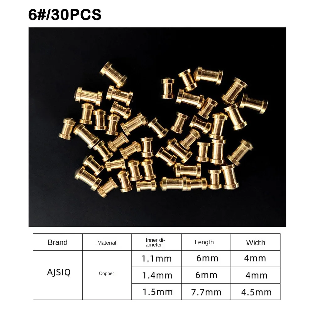 Equipo de pesca de agua salada, piezas deslizantes de cobre/plástico, faldas pargo, suministros de mantenimiento de mula, hilo de silicona Buzzbait, 30 Uds.