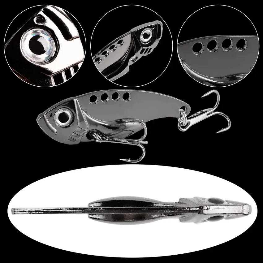 Señuelos de Pesca de Metal, Wobblers, cuchara de lentejuelas, Crankbaits artificiales fáciles de brillo, cebos VIB para Pesca con mosca, trucha, 4 Uds. - imagen 5