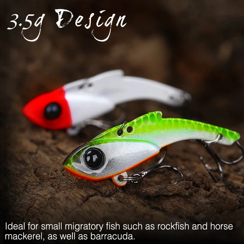 TSURINOYA-señuelo de pesca de Metal VIB, cebo duro para trucha AJING, FALCONET de PIED, 34,5mm, 3,5g, Rochfish, Barracuda, Lucio, aparejos de pesca de invierno - imagen 3