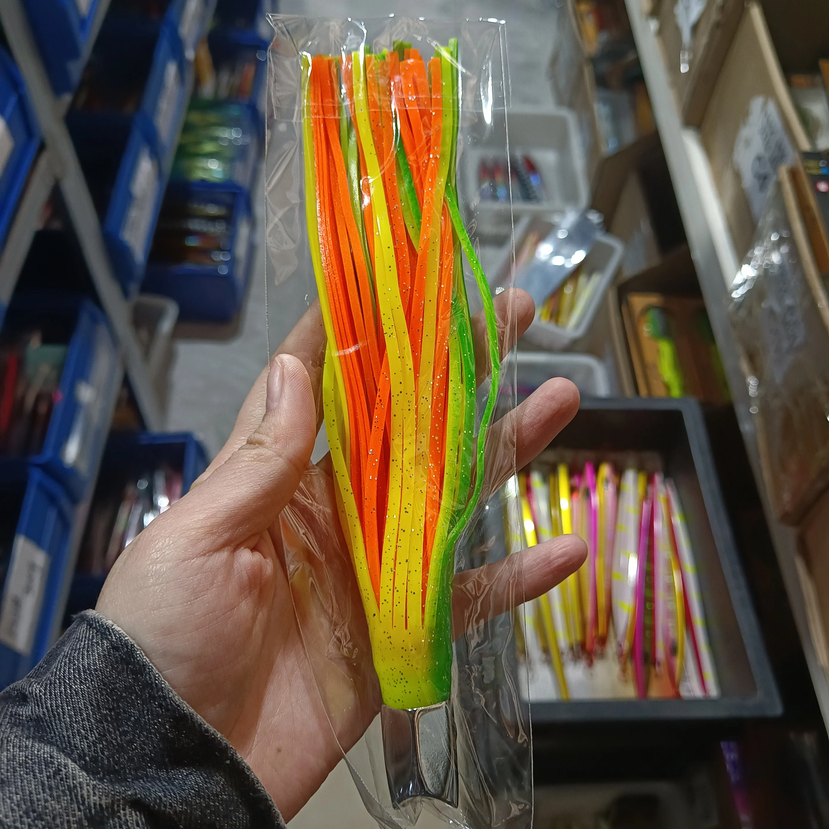 TEASER TR004 Señuelo con falda de calamar suave, cabeza de Metal, aparejo, curricán, atún, pulpo, gran juego, pesca, Marlin Ballyhoo Rig, 76g, 9 pulgadas - imagen 4