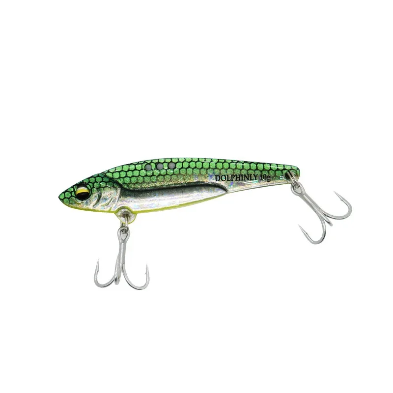 Señuelo de Metal con vibración que se hunde, 1 piezas, 4,5 cm/6,1 cm, plantilla de Metal, cebo de hoja giratoria, Swimbait de agua salada, aparejos de pesca artificiales