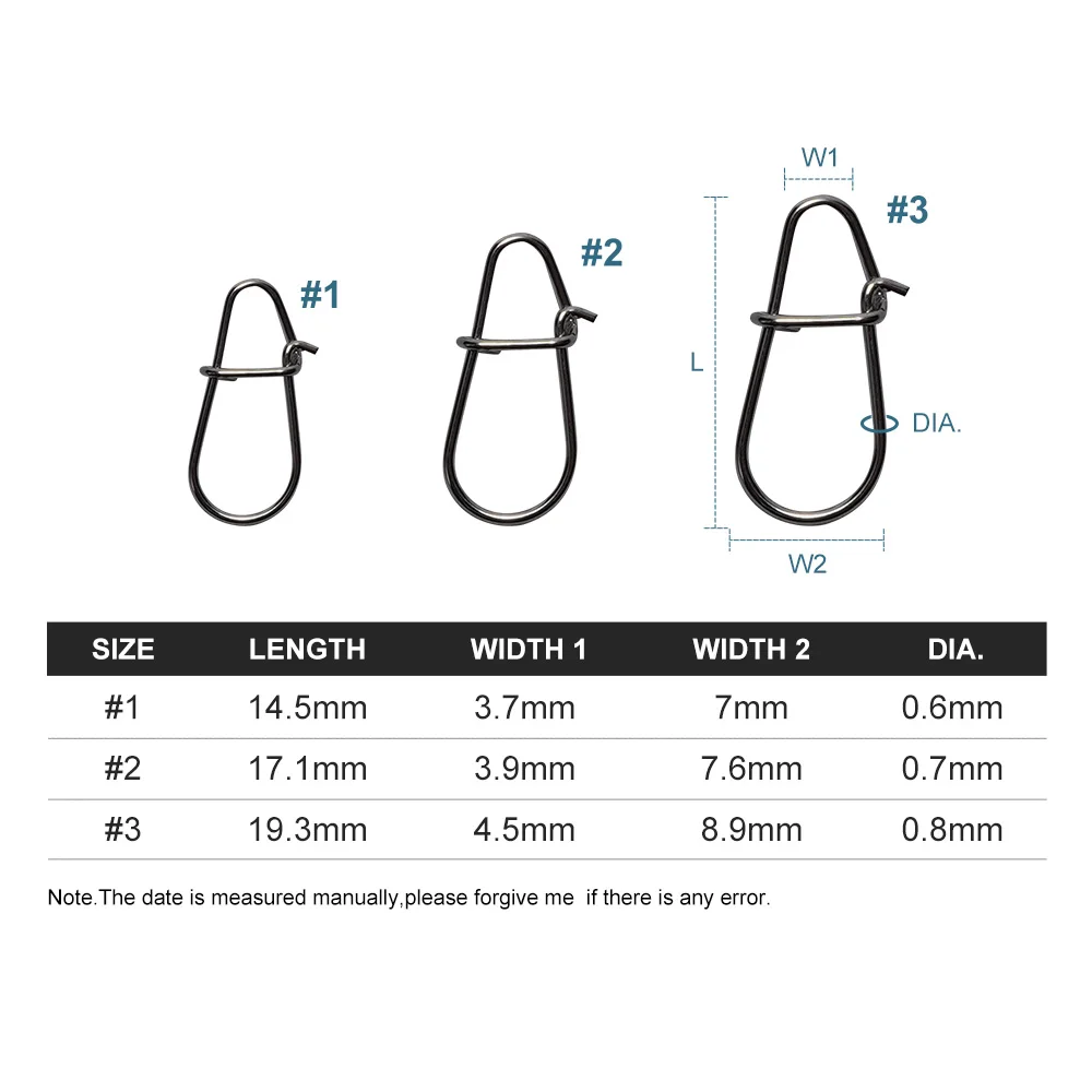 NOEBY-Cierre de anzuelo de acero inoxidable con alto contenido de carbono, anillos giratorios sólidos, broches de seguridad, Conector de anzuelos de pesca, herramienta de aparejos de pesca - imagen 4