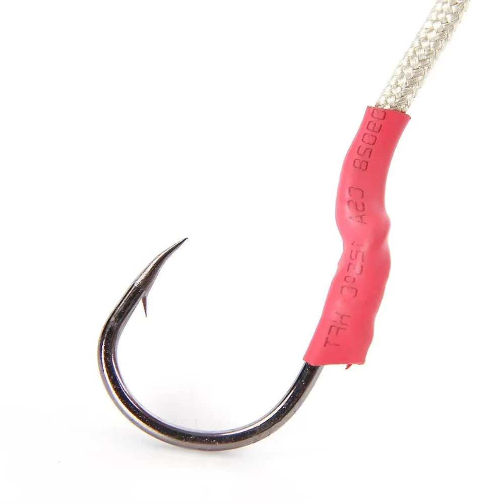 NGB 2PCS Anzuelo de pesca en el mar Assist 5/0 # -12/0 #   Accesorios de pesca con anzuelo de cabeza de plantilla de atún de acero inoxidable - imagen 4