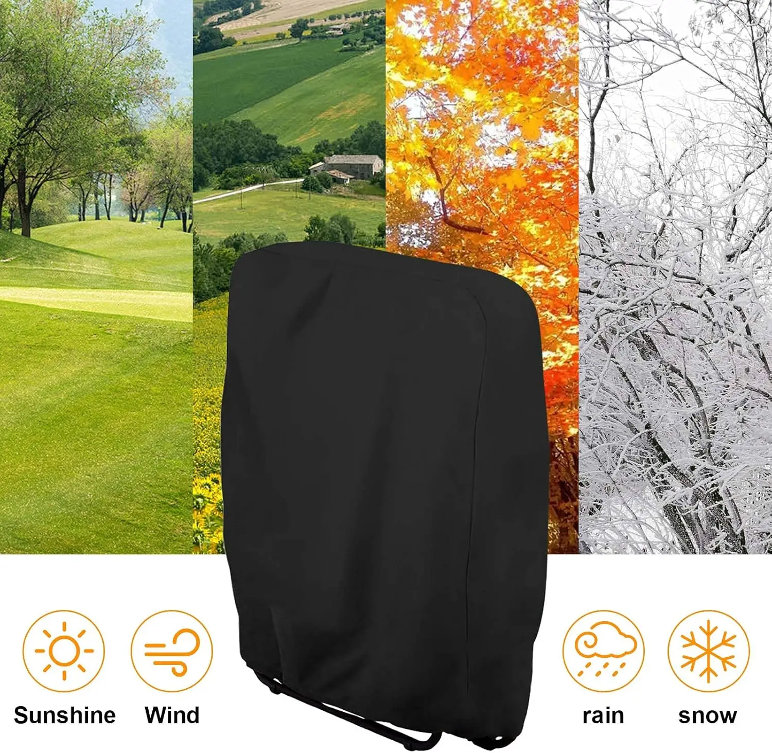 Funda impermeable para silla plegable, cubierta para tumbona, Patio, reclinable, muebles de jardín, con bolsa de almacenamiento, 2 unidades - imagen 5