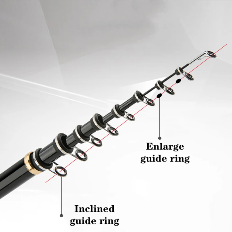 Caña De pescar ultraligera superdura, caña De pescar telescópica, fuerte fuerza De cintura, caña De mano larga - imagen 3