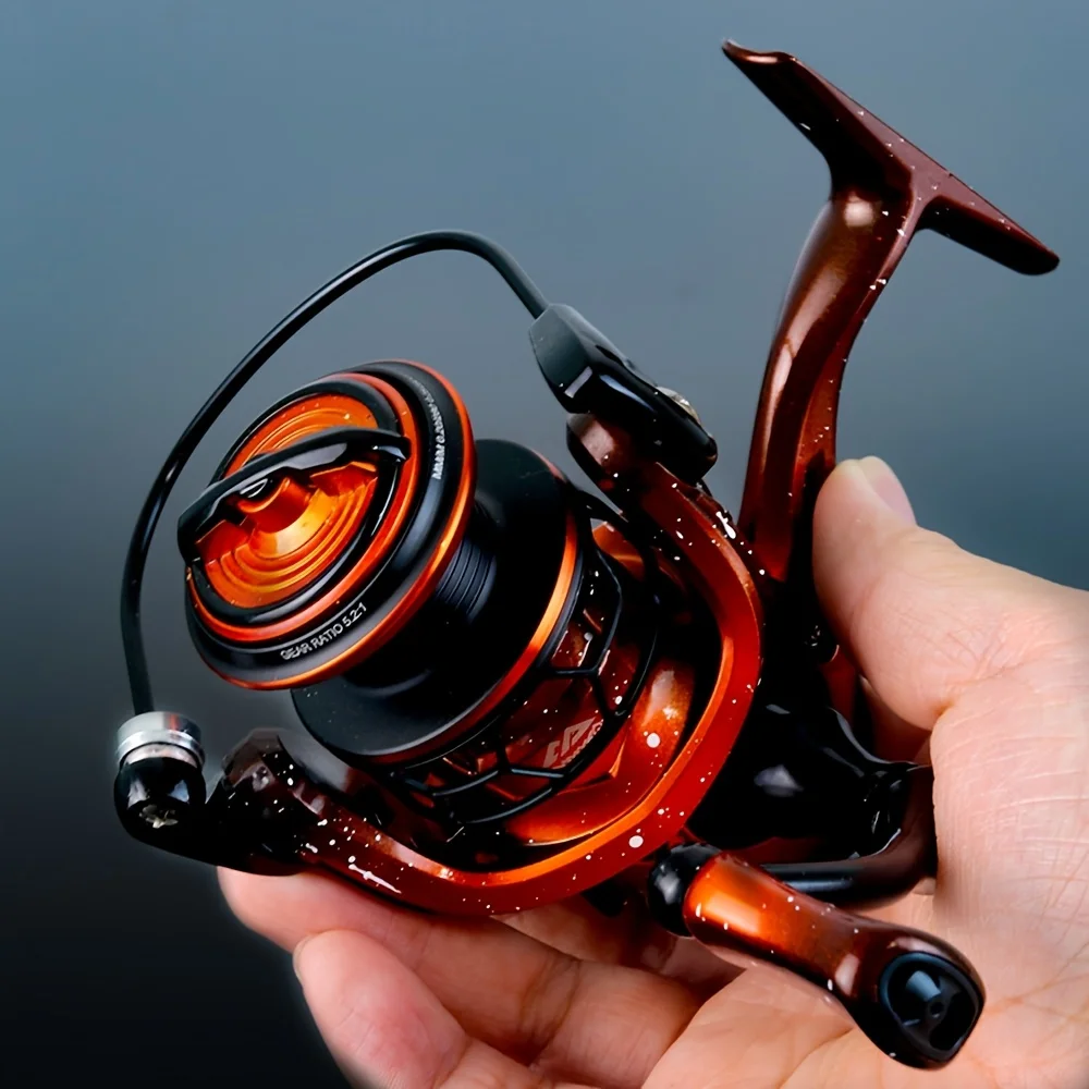 Carrete de pesca giratorio BAKAWA serie 1000/2000/3000 línea de Metal 5,2: 1 engranaje de agua salada para equipo de pesca de carrete de pesca de carpa - imagen 5