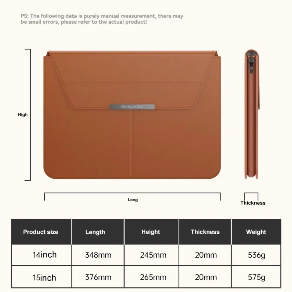 Funda para portátil de 13-14/15-16 pulgadas, bolsa de transporte multifunción con cierre automático y soporte de cuero para Macbook Air - imagen 5