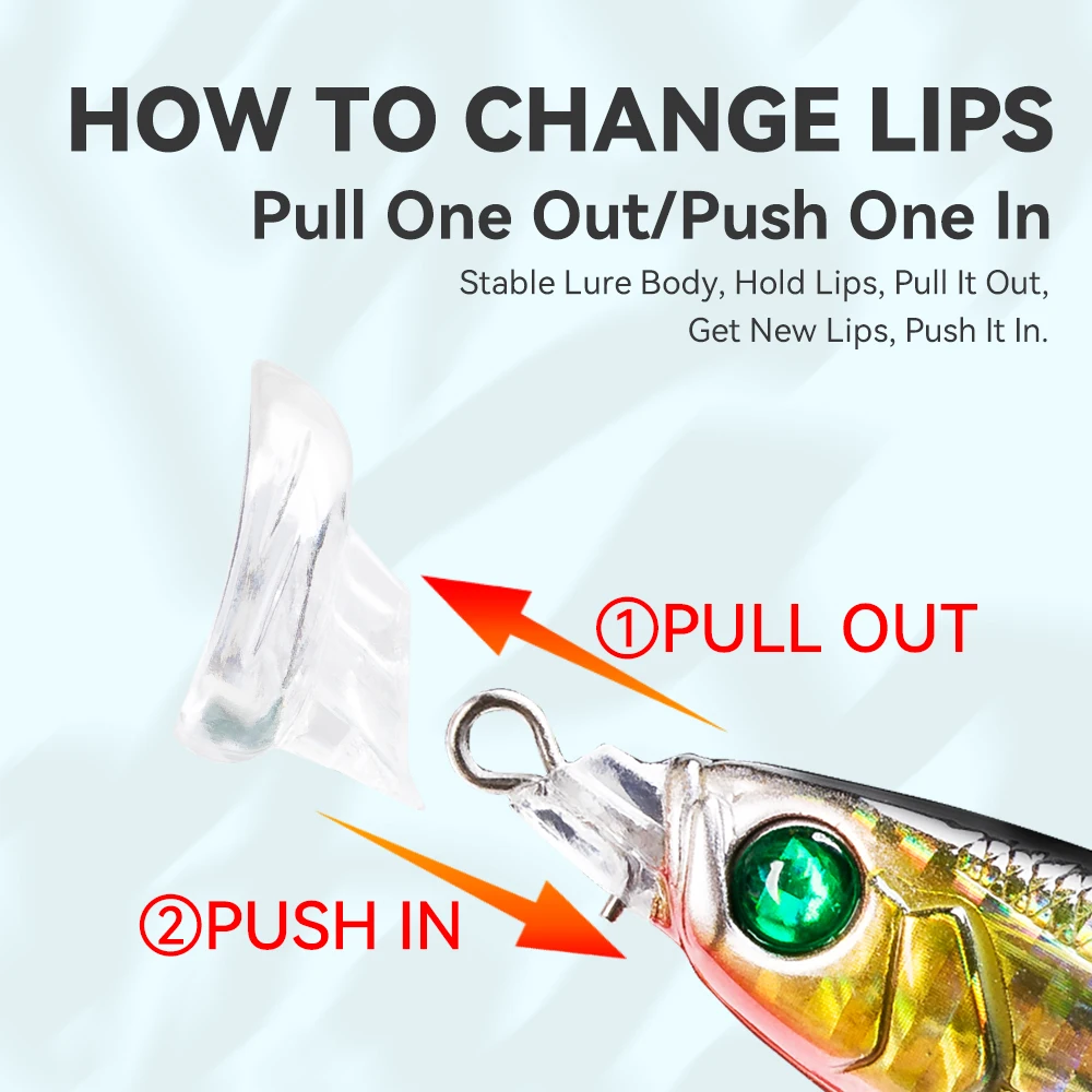 Señuelo de pececillo de pesca flotante Kingdom, SwimBaits duros conmutables, cebo tipo lápiz de 4 labios, 5 Wobblers de acción diferentes para pesca en el mar - imagen 5