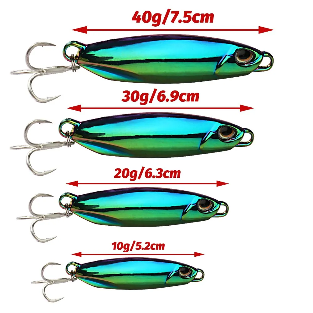 Señuelo de Pesca con plantilla de Metal, 10g, 20g, 30g, 40g, anzuelo de Swimbait fundido, Wobbler, cuchara de Lucio, Spinner de carpa, Kit de aparejos de mar, cebo Artificial de Pesca - imagen 2