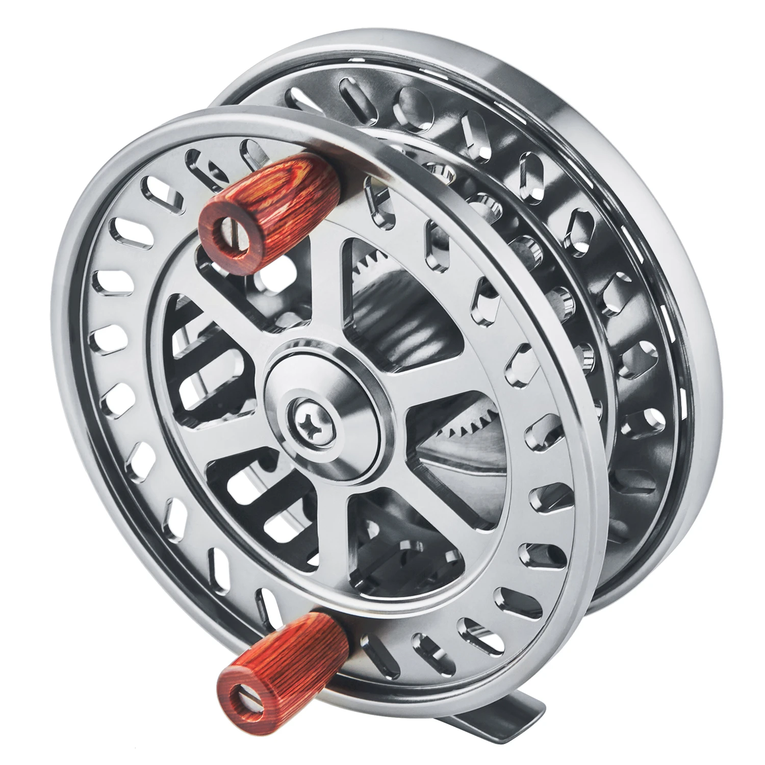 Carrete flotante de aluminio mecanizado CNC, PIN central de 4 ", 103MM, 4 pulgadas, pesca de trucha de salmón, Cabeza de Acero - imagen 2