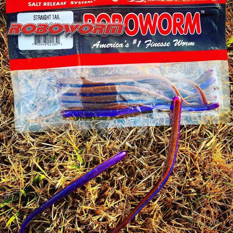 American ROBOWORM cola recta 4,5 pulgadas fideos importados insecto pesca Texas señuelo cebo blando - imagen 3