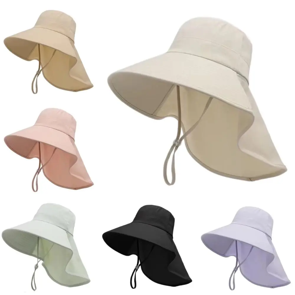 Sombrero de protección solar de aleros grandes para exteriores, chal para exteriores, sombrero de sol de ala grande, sombrero de pescador para cubrir la cara delgada para mujer - imagen 4