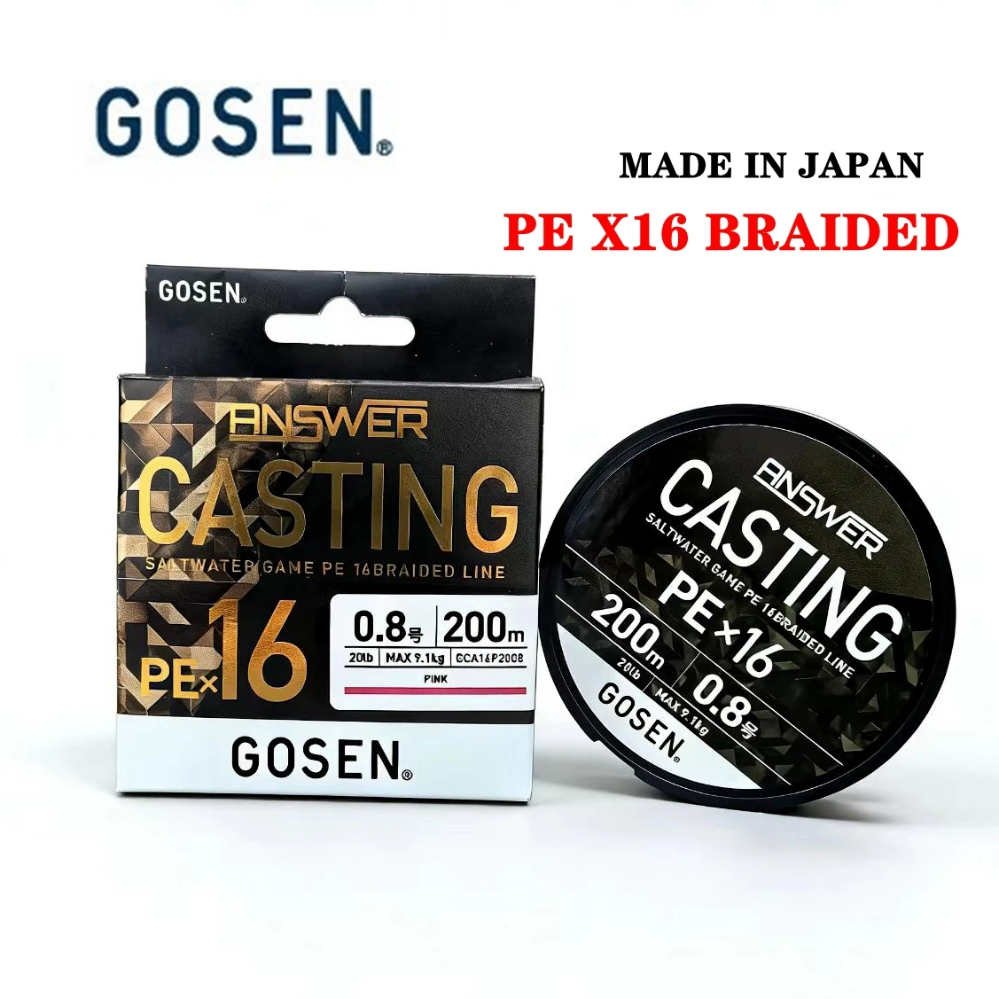 GOSEN ANSWER Casting X16 línea de pesca PE rosa - imagen 3