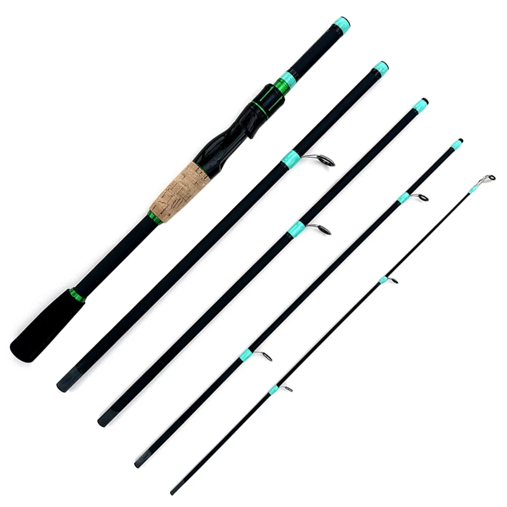 Kit de caña de pescar con señuelo de viaje ultraligero, punta sólida ML de 1,8/2,1 M, prueba de poste de 4/5 secciones, carrete de Metal de 3,5-14g para Pesca de lubina y trucha - imagen 2