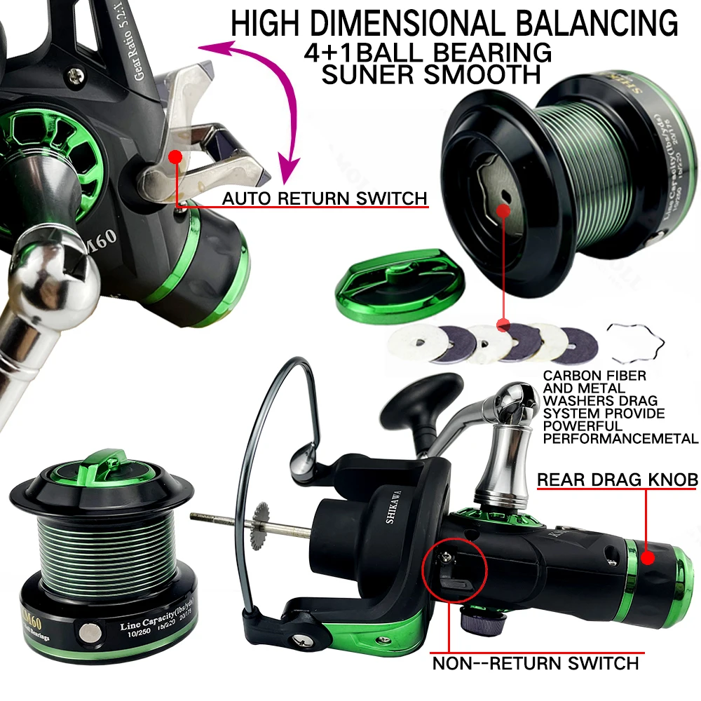 GHOTDA-carrete de pesca de caña larga, rueda giratoria KM5000 KM6000, copa de boca oblicua - imagen 5