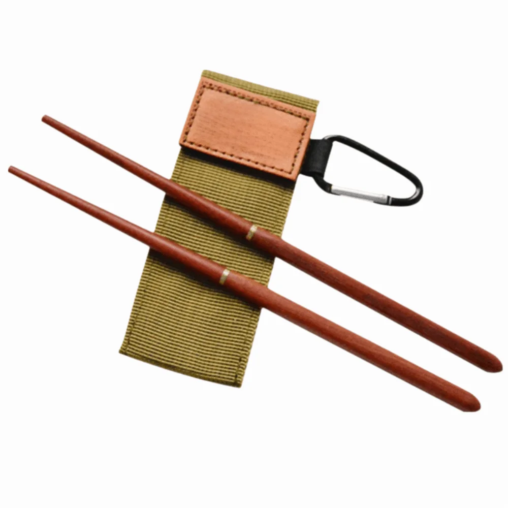 Palillos plegables de madera portátiles con funda de viaje - imagen 4