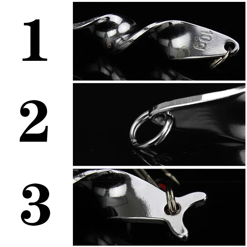Señuelo de Pesca giratorio de Metal, cuchara giratoria, 10g, 14g, 21g, cebos duros artificiales para trucha, Lucio, Pesca, anzuelo triple, 1 ud. - imagen 5