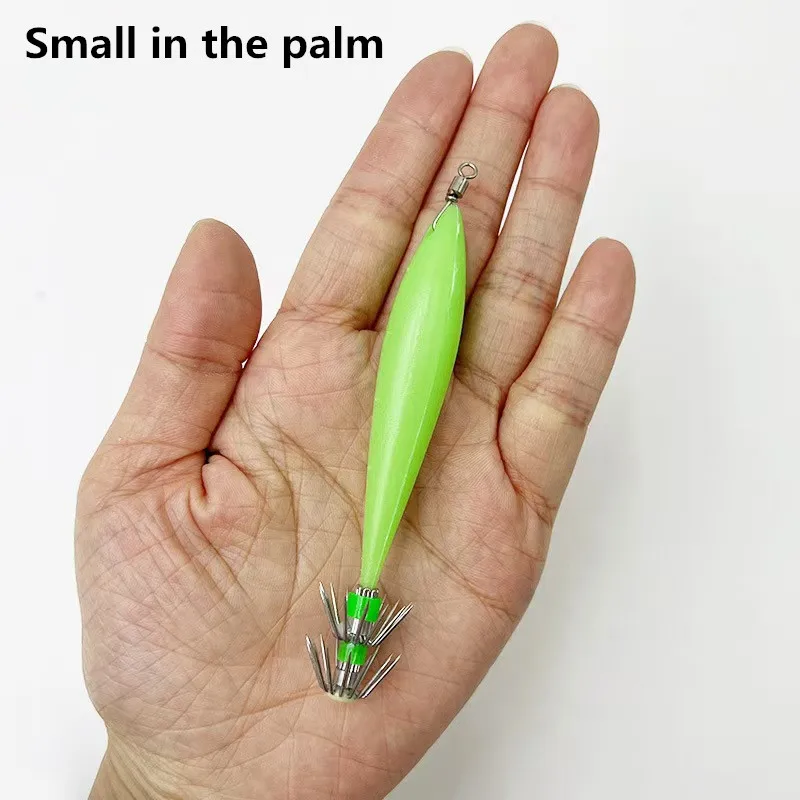 5 juegos de anzuelos de calamar fluorescentes luminiscentes, anzuelos de pesca, anzuelos de cebo, anzuelos de calamar, cebo de tentación, suministros de aparejos de pesca