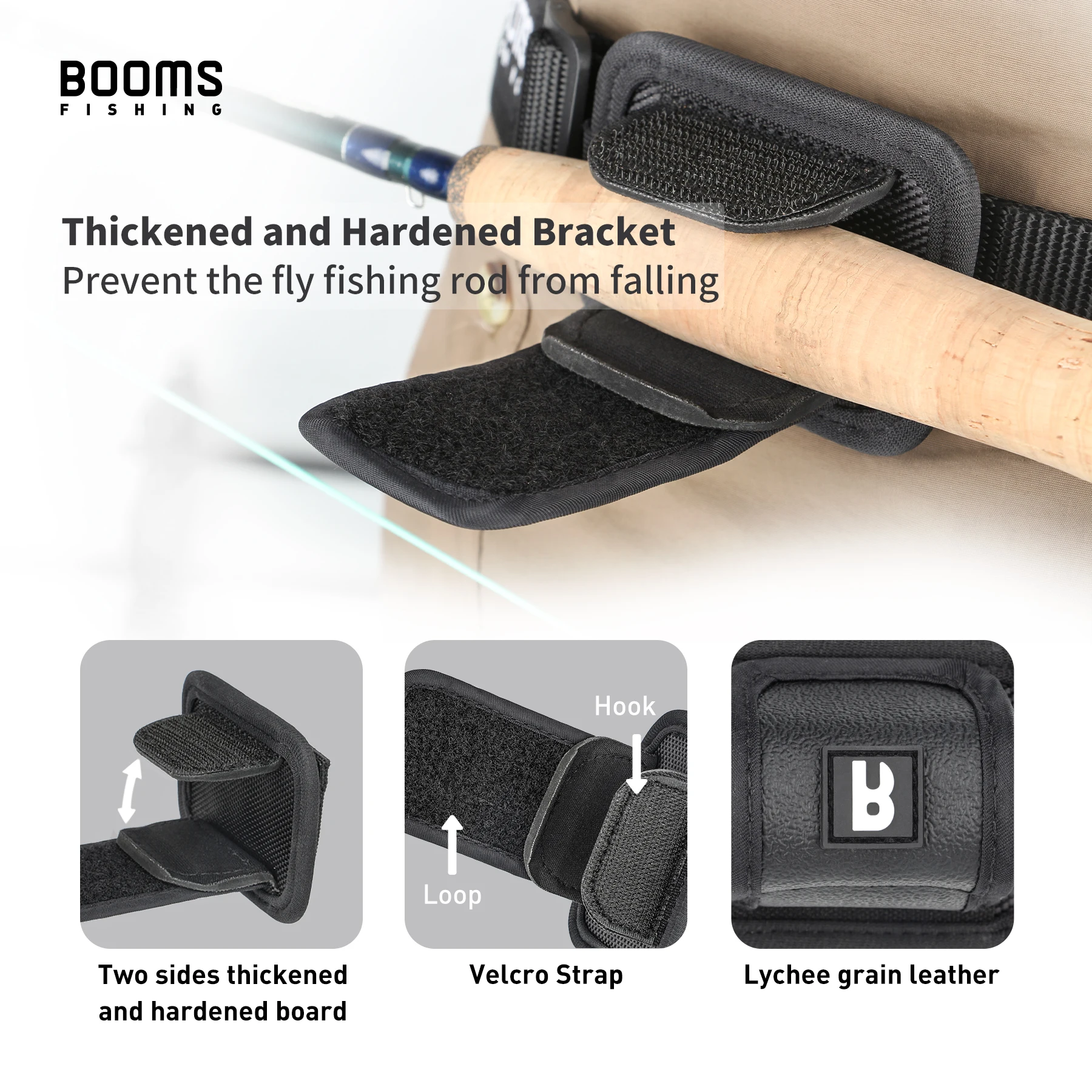 Booms Fishing V05 para soporte de caña de pescar con mosca, soporte de nailon para caña, funda portátil para aparejos de pesca al aire libre, accesorios de herramientas - imagen 5