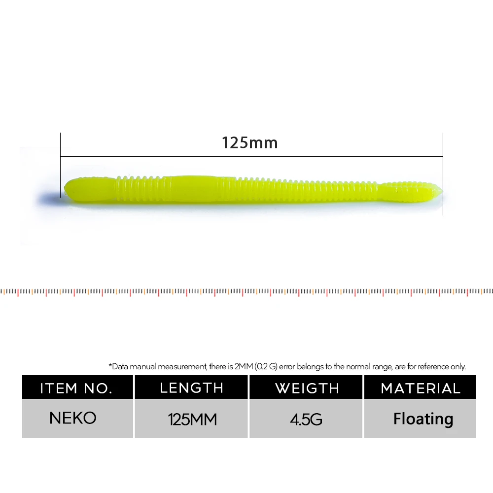 8 unids/set flotante 4,5g/125mm suave lombriz Señuelos de Pesca Artificial Stickbaits señuelo de silicona cebo de pescado aparejos de lubina Pesca - imagen 2