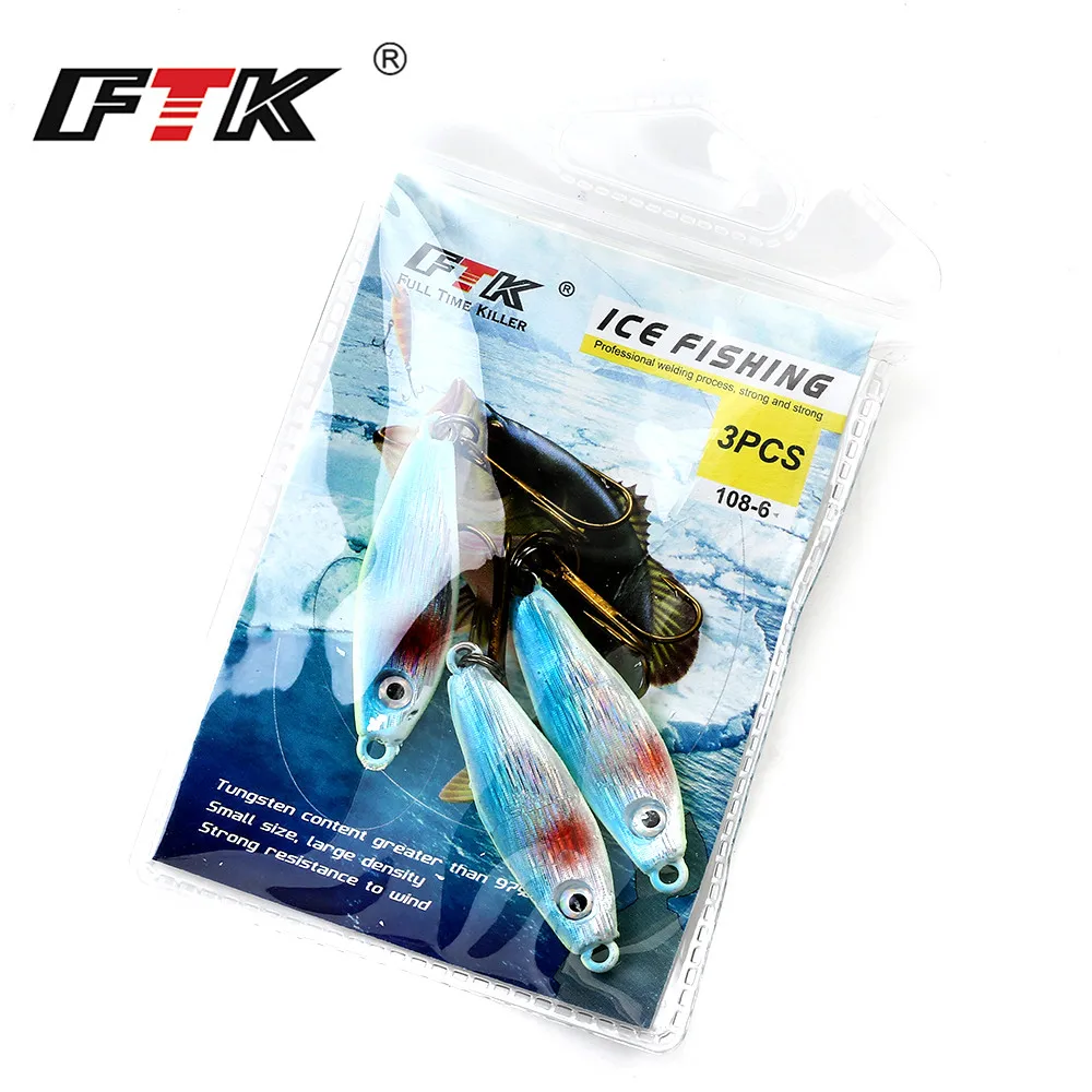 FTK-señuelo luminoso para pesca en hielo, cebo duro Artificial con anzuelos triples, ojo 3D, 4,5g/7,5g/9,5g, accesorios de invierno - imagen 3