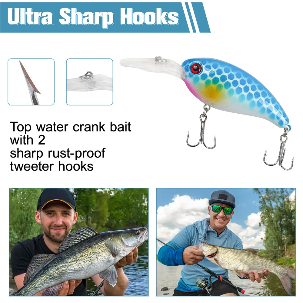 Señuelos de Pesca con manivela, cebos duros Wobbler para pesca de lubina, trucha, Lucio, Swimbait, 14g, 8 piezas - imagen 5