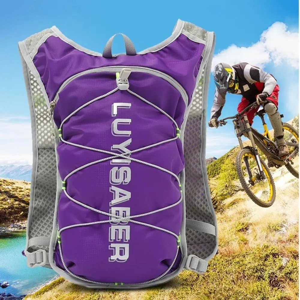 Mochila hidratante para maratón de 2L, chaleco de hidratación reflectante transpirable para senderismo, chaleco de agua de nailon multifunción para correr - imagen 3