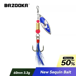 Bazooka Cuchara giratoria metálica para lubina – Señuelo de pesca