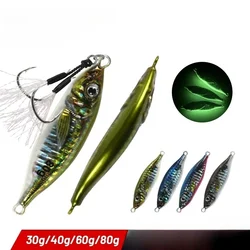 60g 80g 30g 40g plantilla de Metal Little Jack señuelo de pesca Micro señuelo de Jigging impresión 3D cebo de cuchara de fundición lenta con anzuelos de asistencia