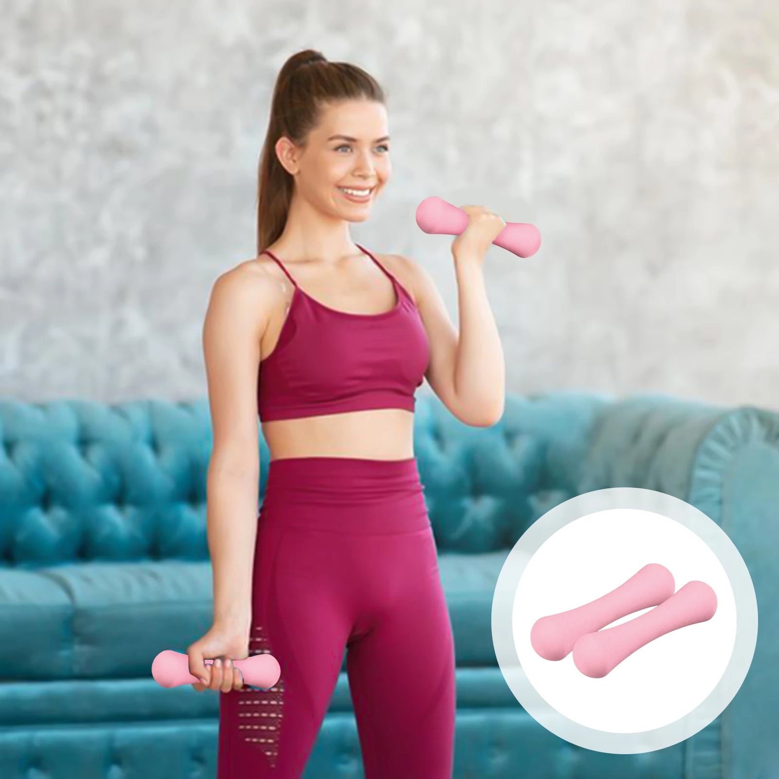 Mancuerna de hierro fundido sólido para Yoga, boxeo, Fitness muscular, entrenamiento de rehabilitación, equipo deportivo portátil, 500g, 1 ud. - imagen 2