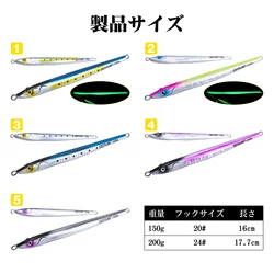 Goture Jig Bait metal 150-200g – Brillante para pesca vertical profunda
