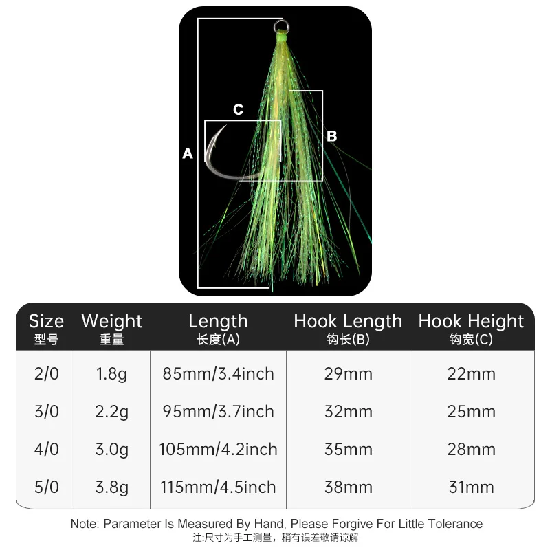 OBSESSION HK029 3 unids/bolsa 2/0 3/0 4/0 5/0 UV alto reflectante brillante alambre suave anzuelo de pesca de alto carbono anzuelos de ayuda de Jigging pesados - imagen 3